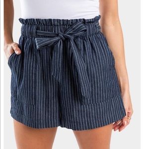 NWOT Francesca’s ABITHA STRIPE PAPERBAG SHORTS